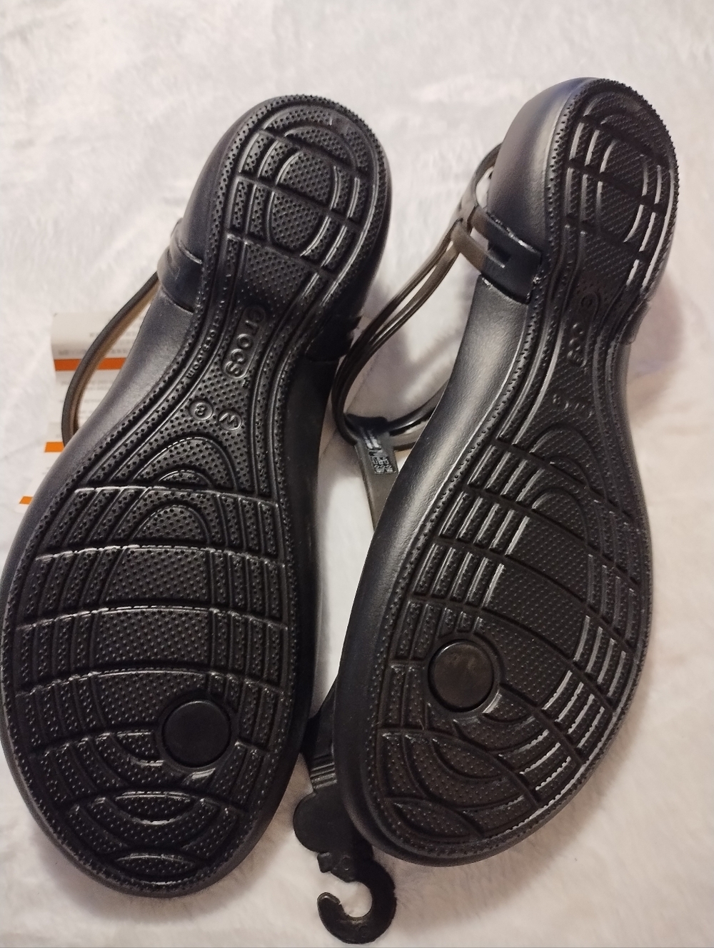 CROCS Black Strappy Thong Sandals - Picture 4 of 4